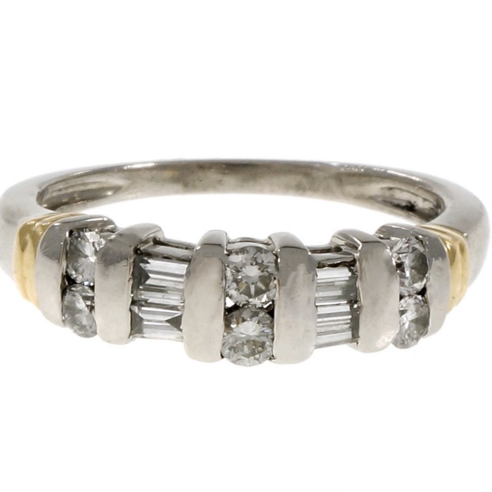 14 karat gold, diamond, ring, white, gold, and yellow gold